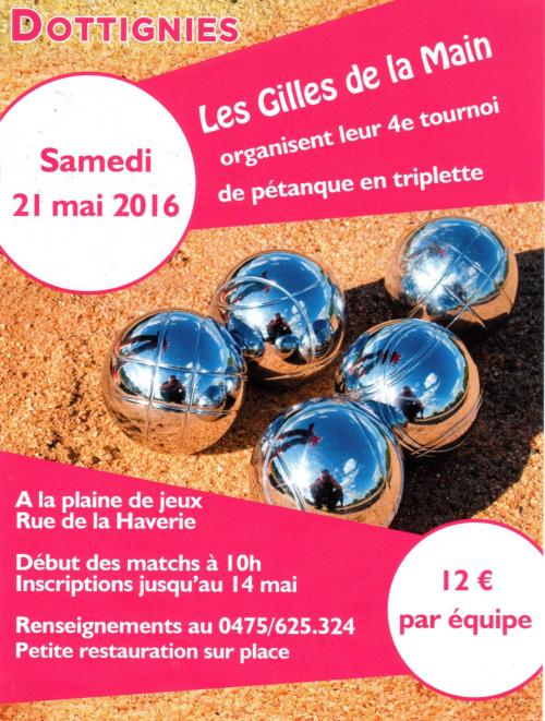 Tournoi de Pétanque en Triplette 2016