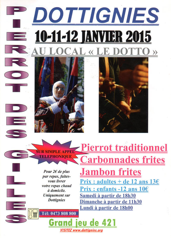 Pierrot des Gilles de la Main 2015 - Dottignies
